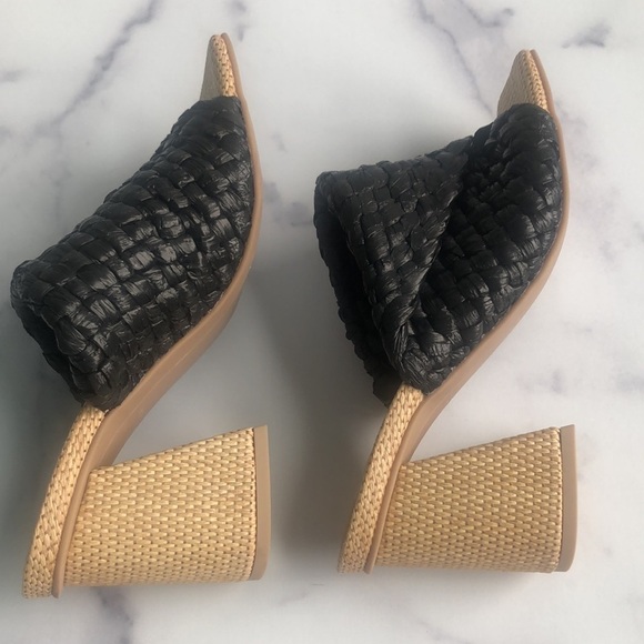 Dolce Vita POSY Sandals Black Raffia Block Heel, 5/6, New For Spring 2023 - Picture 10 of 12